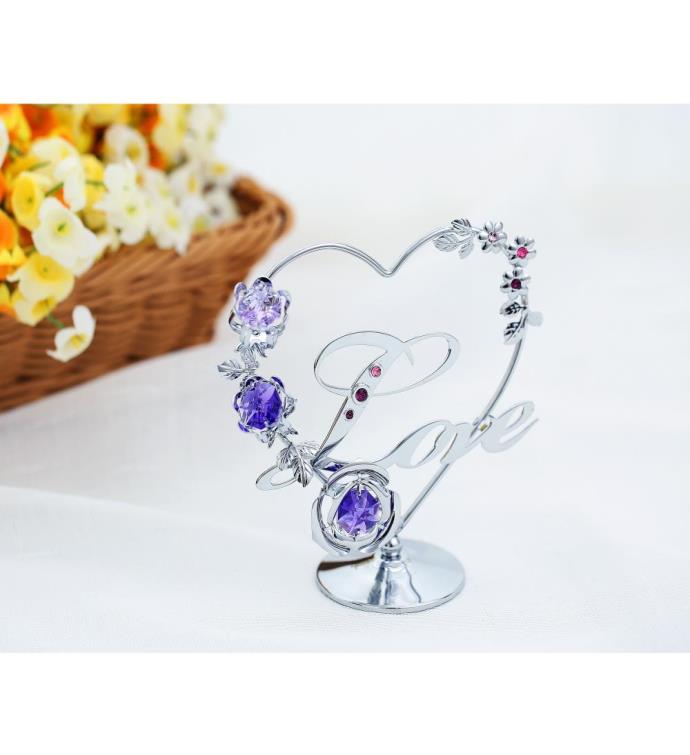 Love Table Top Ornament With Crystals By Matashi