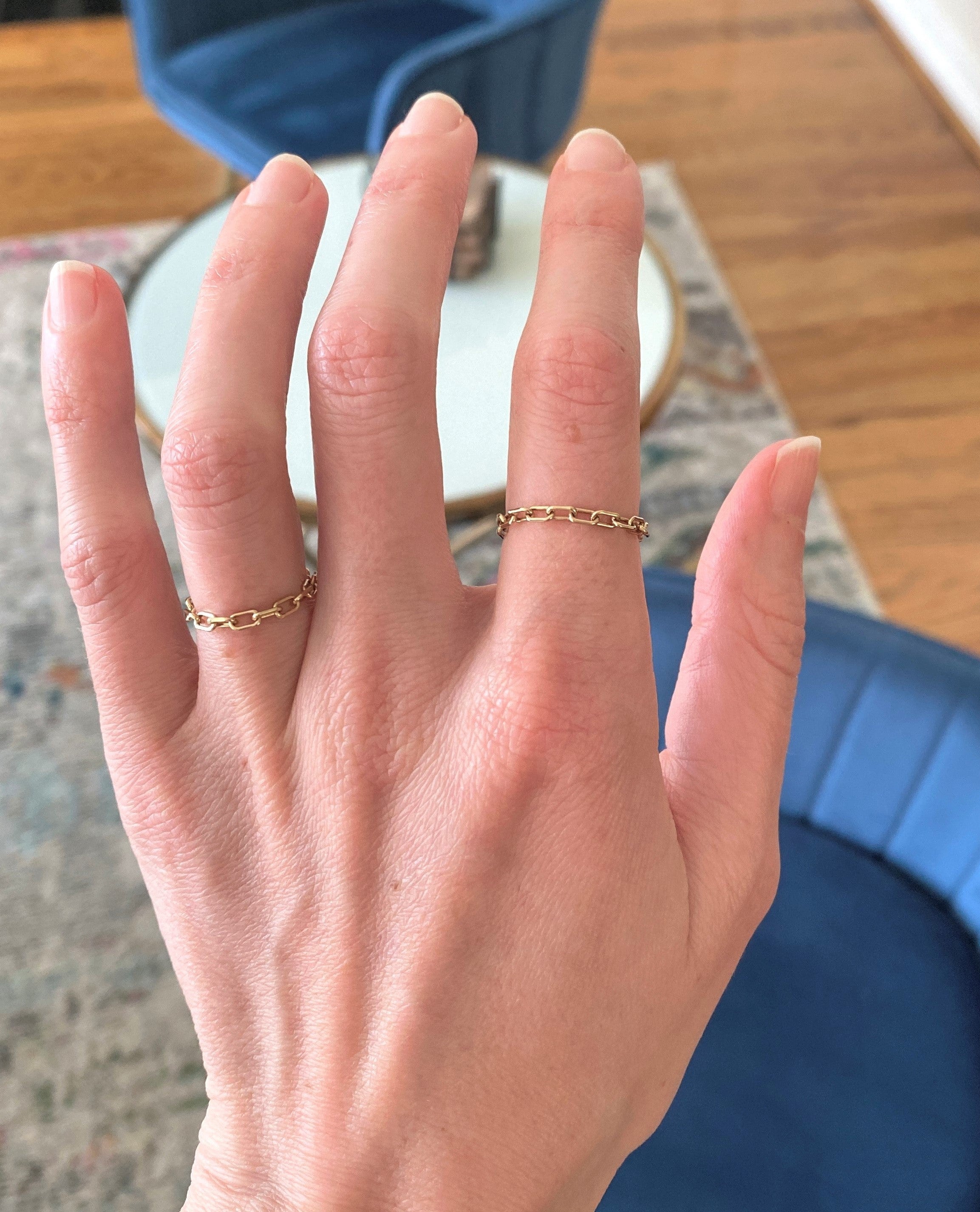 14k Gold Filled Paperclip Chain Ring