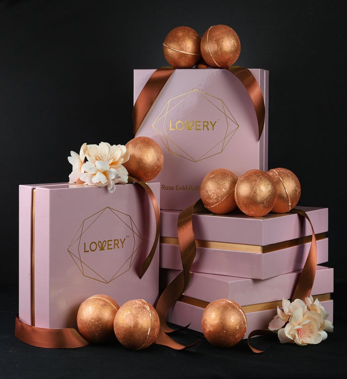 24k Rose Gold Bath Bombs Gift Set