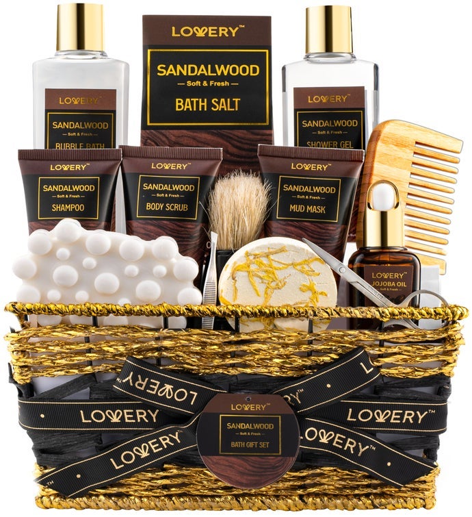 Sandalwood Home Spa Basket Set, 14 Piece