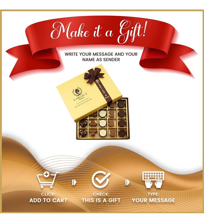 Special Gold Chocolate Gift Box With Royal Ribbon