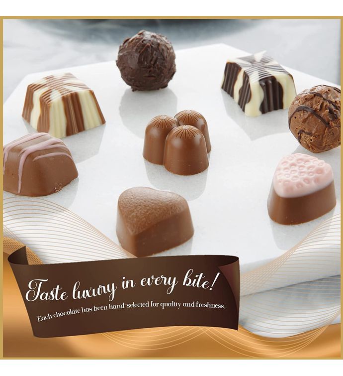Special Gold Chocolate Gift Box With Royal Ribbon