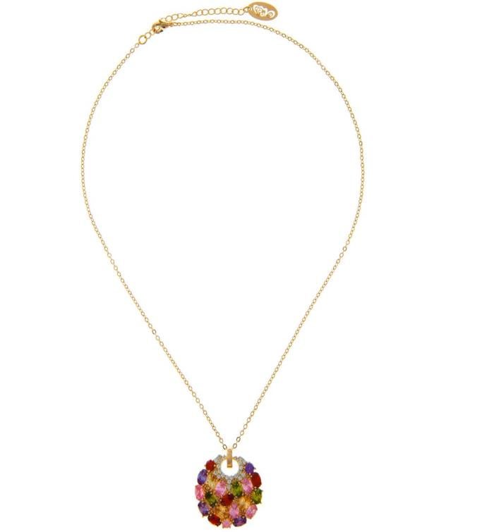 Rose Gold Plated Necklace W/ Sea Inspired W/ Chain Multicolored By Matashi