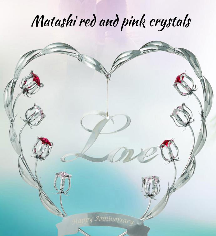 Happy Anniversary Table Ornament With Matashi Crystals