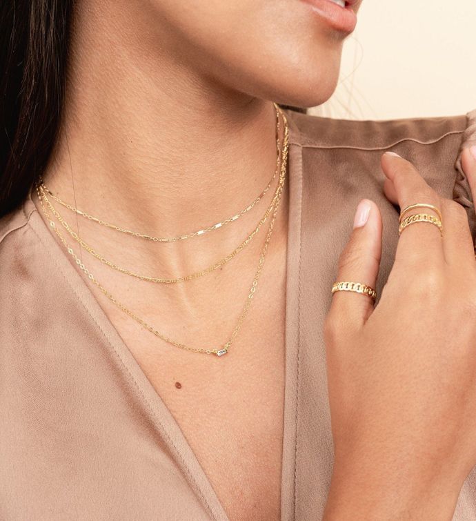 ★韓国発★韓国アイドル着用★baguette layered necklace 2色 Thanks【ソリュン様】 当店でしか購入できないADNEW独自商品