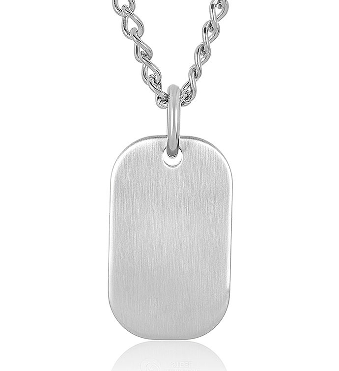 Satin Finish Black Plated Stainless Steel Engravable Heavy Dog Tag Pendant