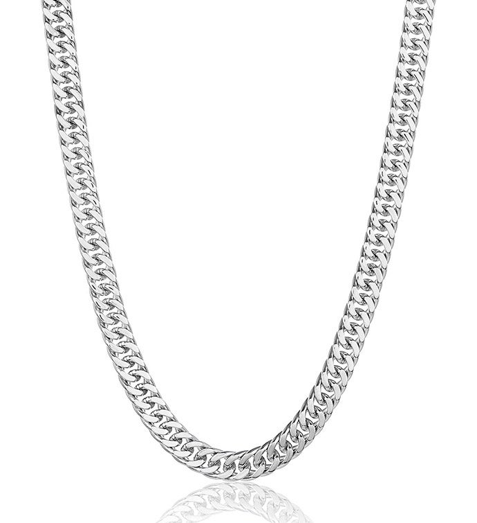 Men's Stainless Steel Cuban Curb Chain Necklace  8mm    24"