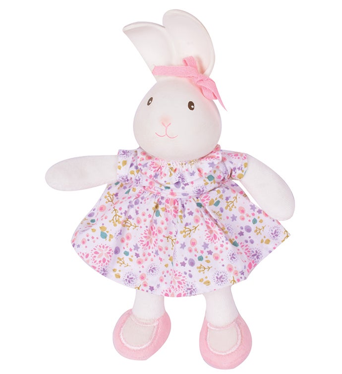 Havah The Bunny   Soft Rattle And Teether With Organic Natural Rubber Head