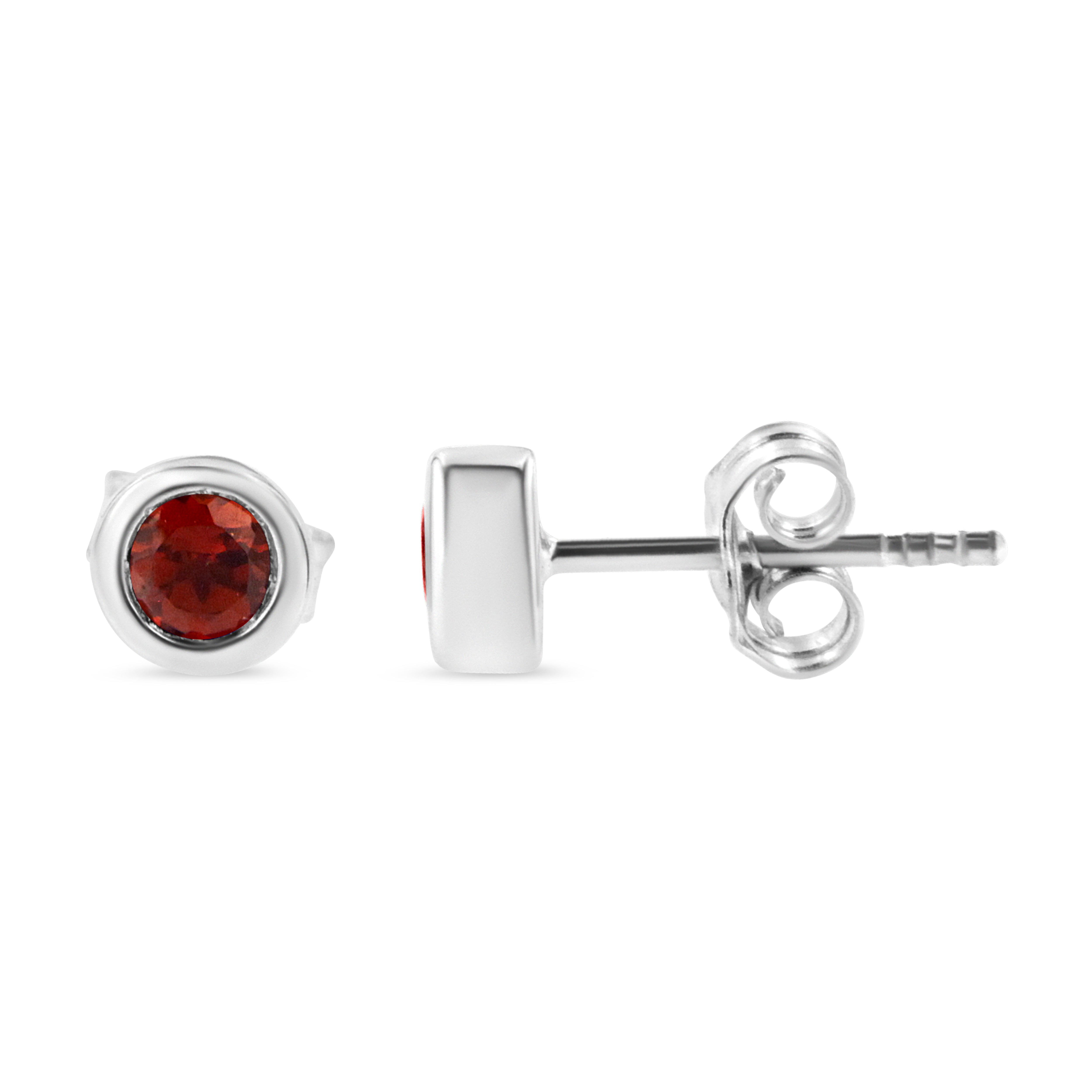 Silver 3.5mm Created Gemstone Stud Earrings