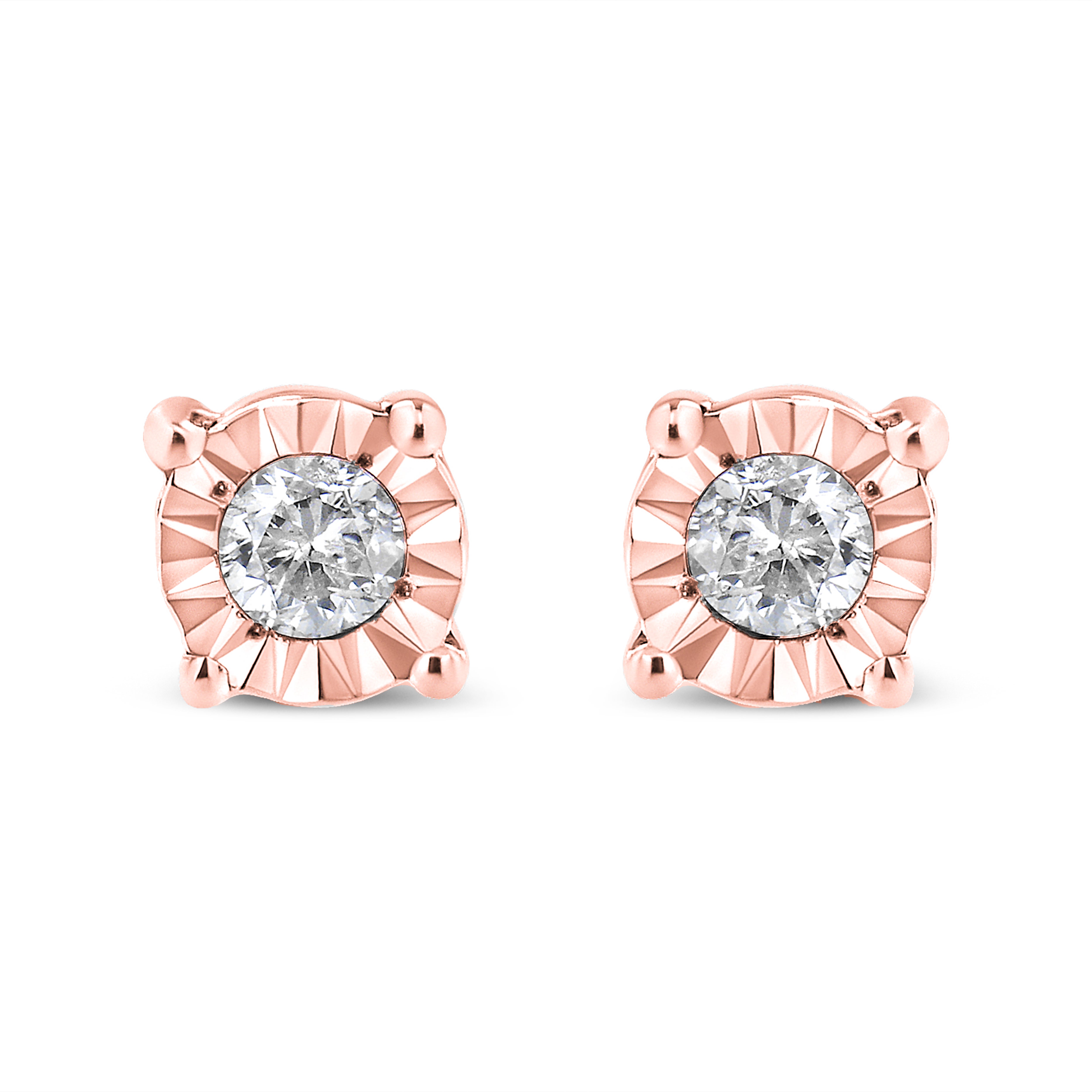 1/10 Carat Diamond Stud Earring In Sterling Silver