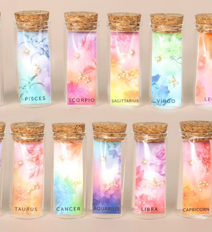 Astrology Mismatched Stud Earring Cubic Zirconia 18k Gold