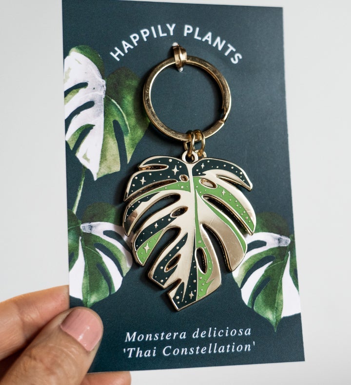 Variegated Monstera Deliciosa, Thai Constellation Keychain, Plant Gifts