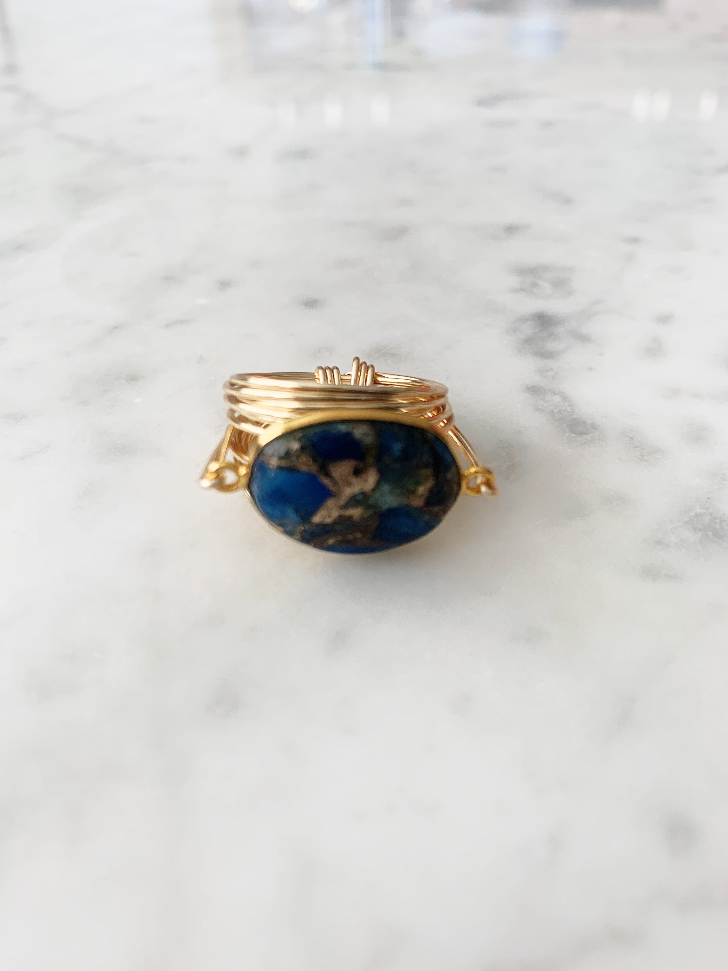 Torrey Ring in Blue Mojave Cu Turquoise