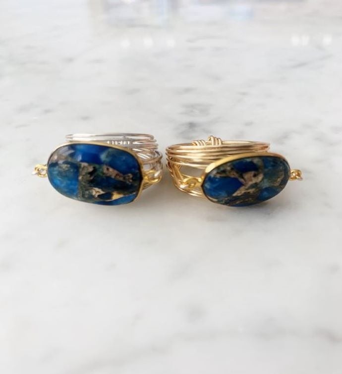 Torrey Ring in Green Mojave Cu Turquoise