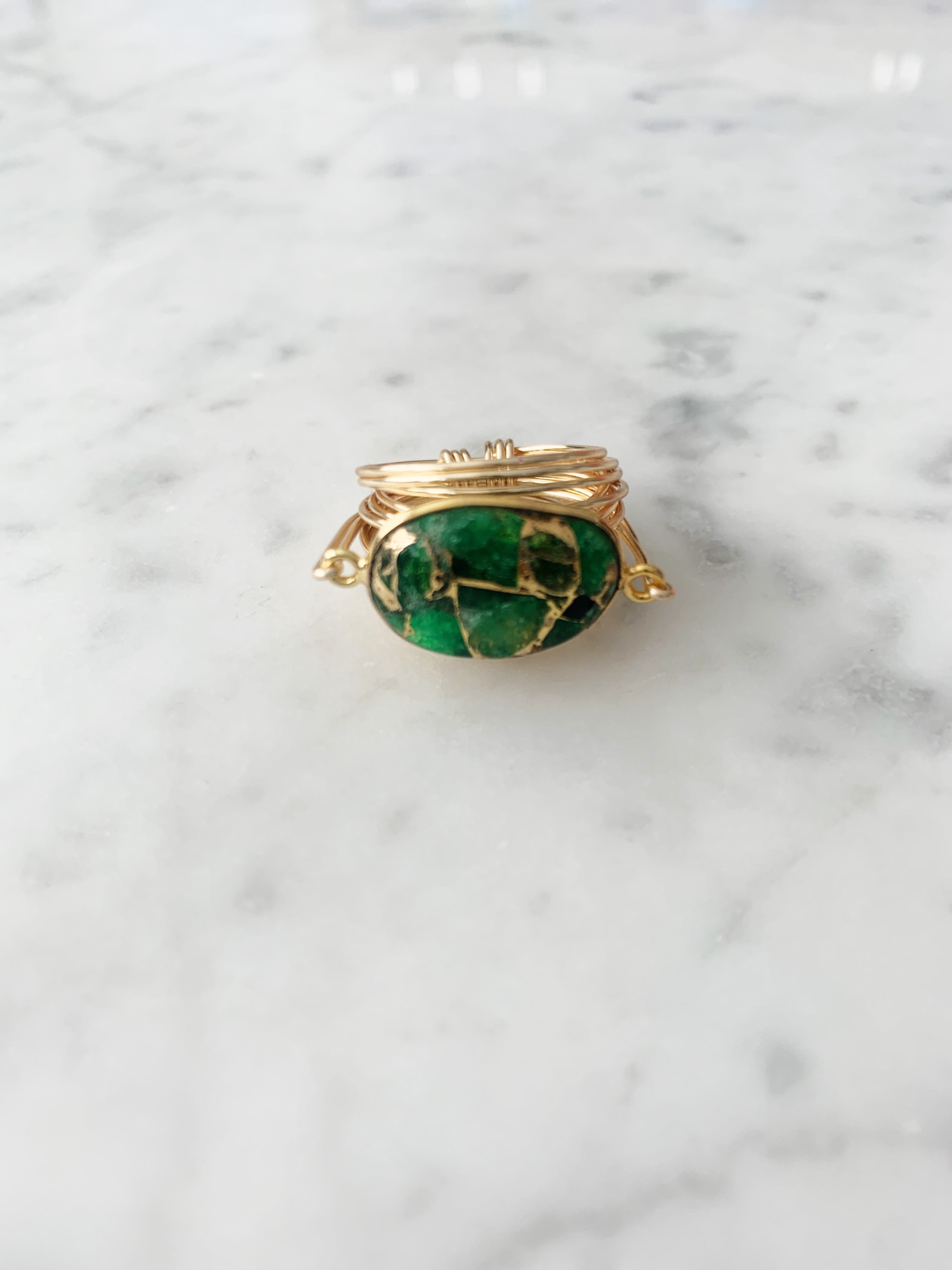 Torrey Ring in Green Mojave Cu Turquoise