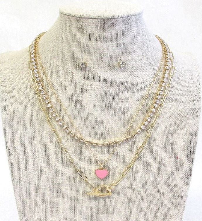 Valentine Necklace Set With Earrings