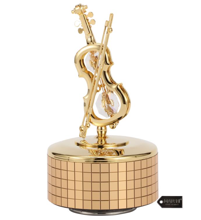 Matashi 24k Gold Plated  Wind Up Music Box Plays