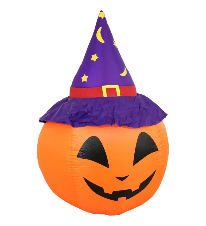 Jack o lantern With Witch Hat Inflatable Decoration
