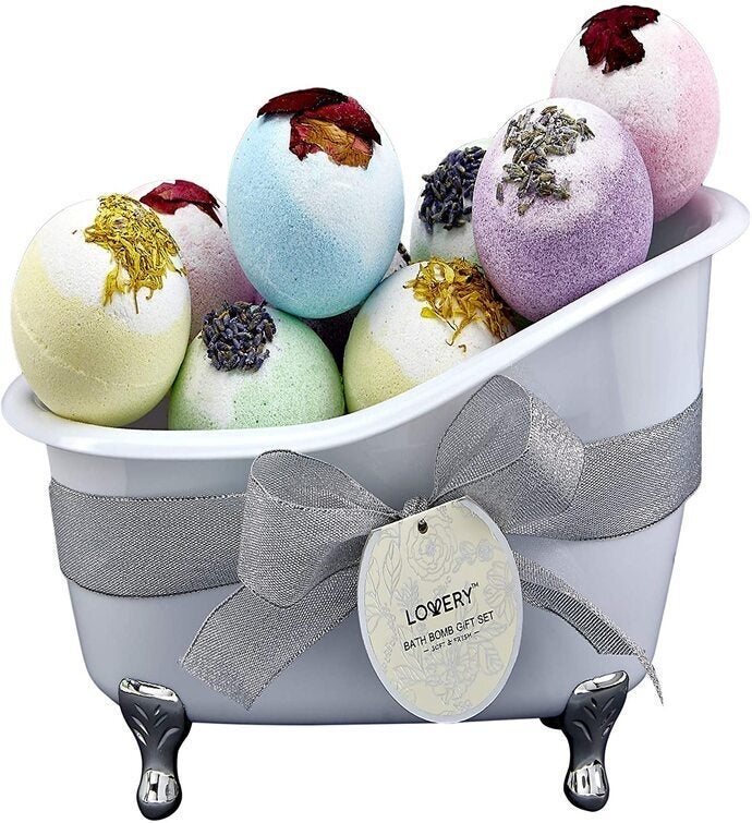 Lovery Bath Bombs Gift Set   10 Xl Bath Fizzies w/ Shea & Coco Butter