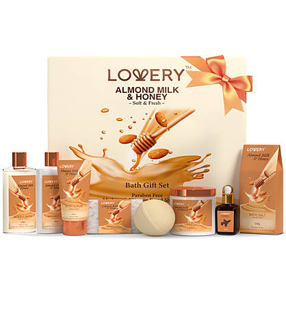 Lovery Almond Milk & Honey Spa - With Handmade Oatmeal Soap & More