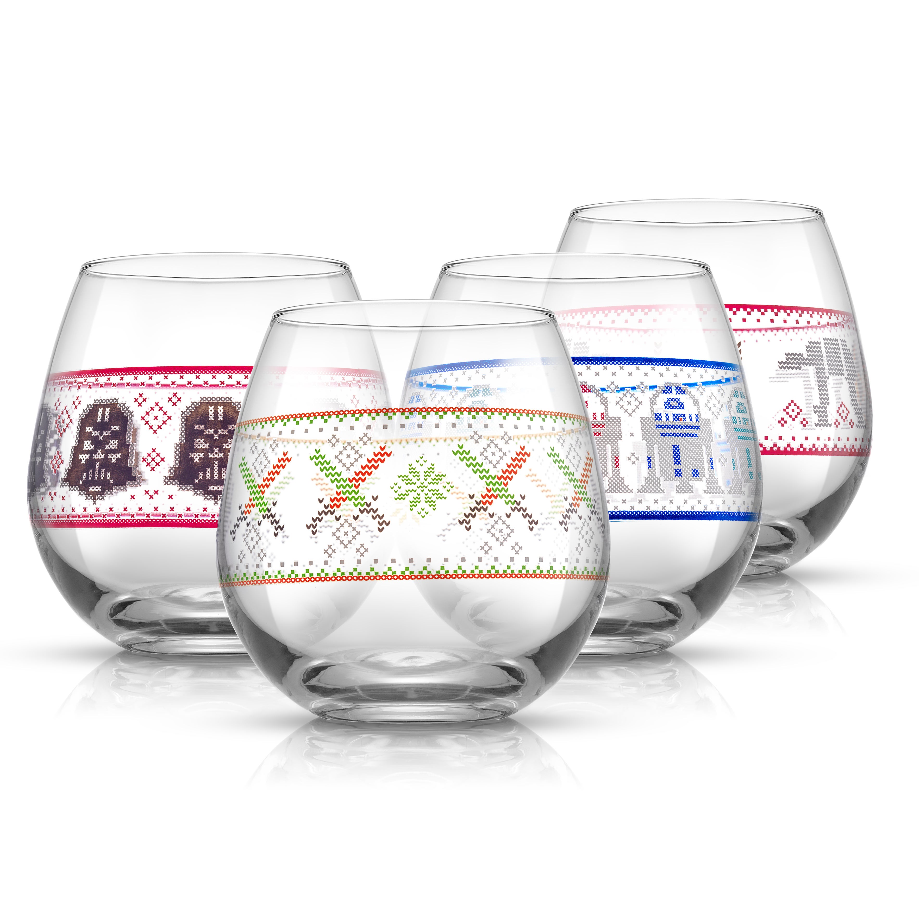 Star Wars Ugly Sweater Collection Stemless Drinking Glass Set Of 4