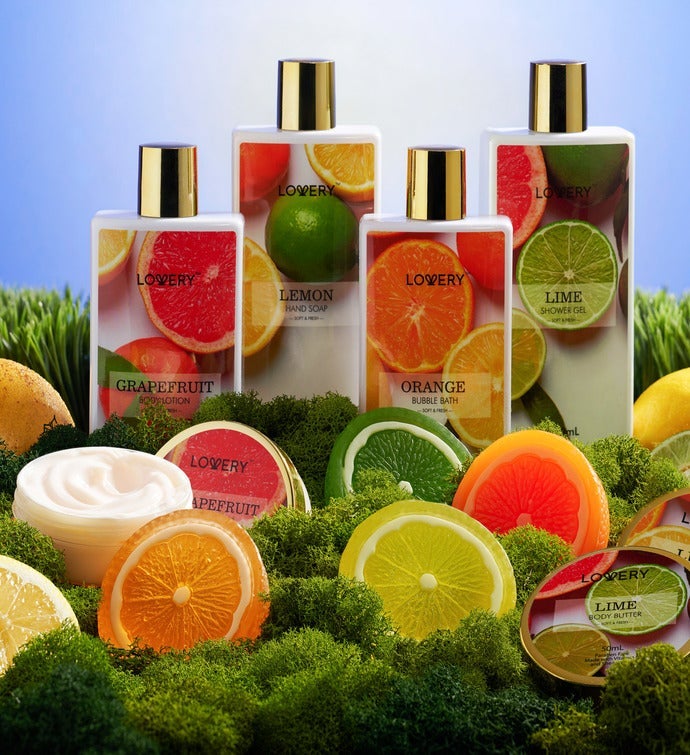 Bath Gift Baskets For Men - Citrus Care Package Spa Set