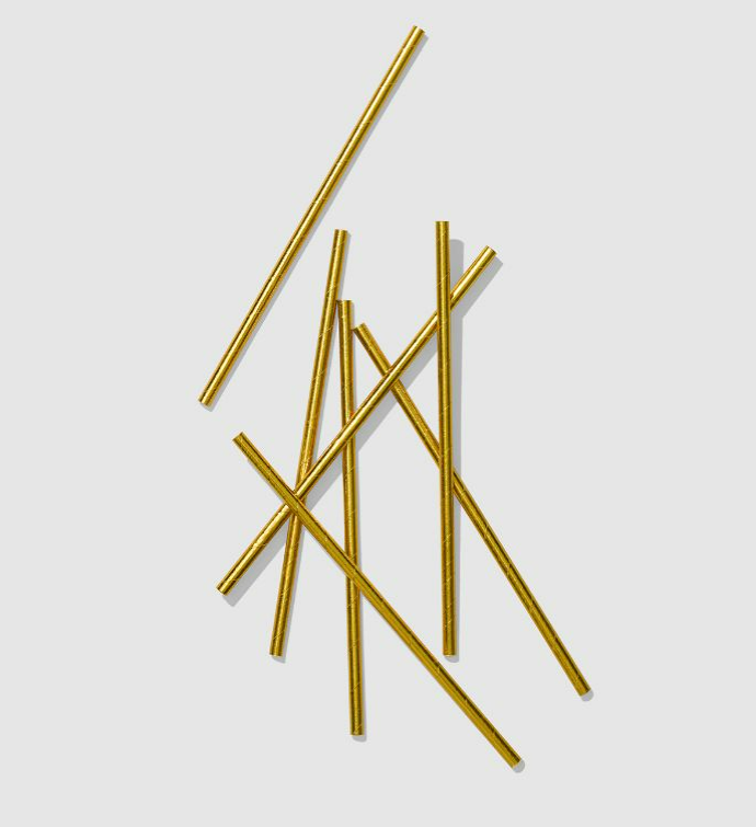 Metallic Gold Paper Straws  25 Per Pack