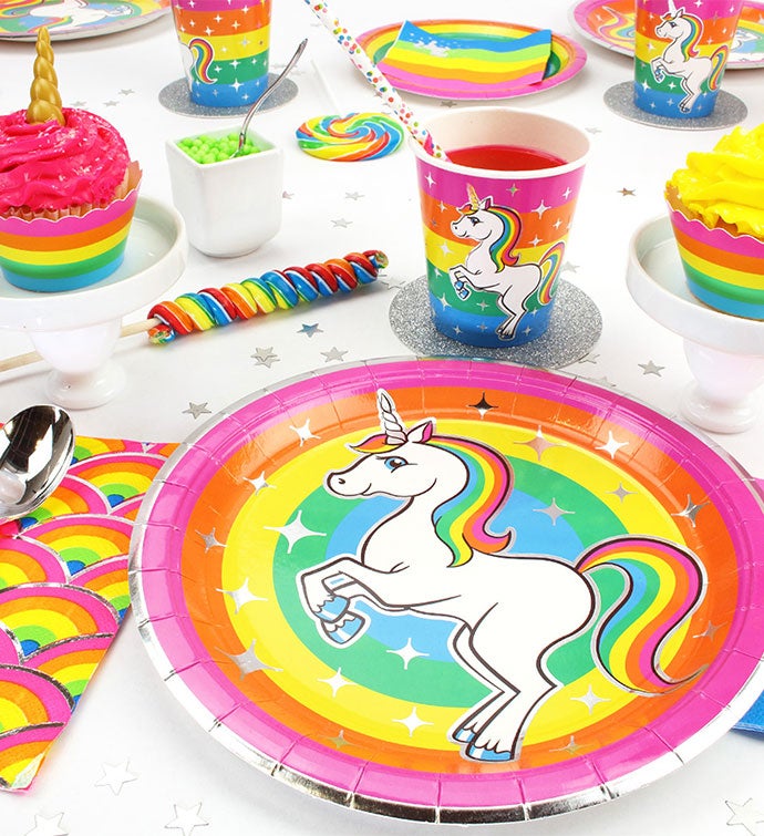 Rainbow Unicorn Party Pack for 8 Guests