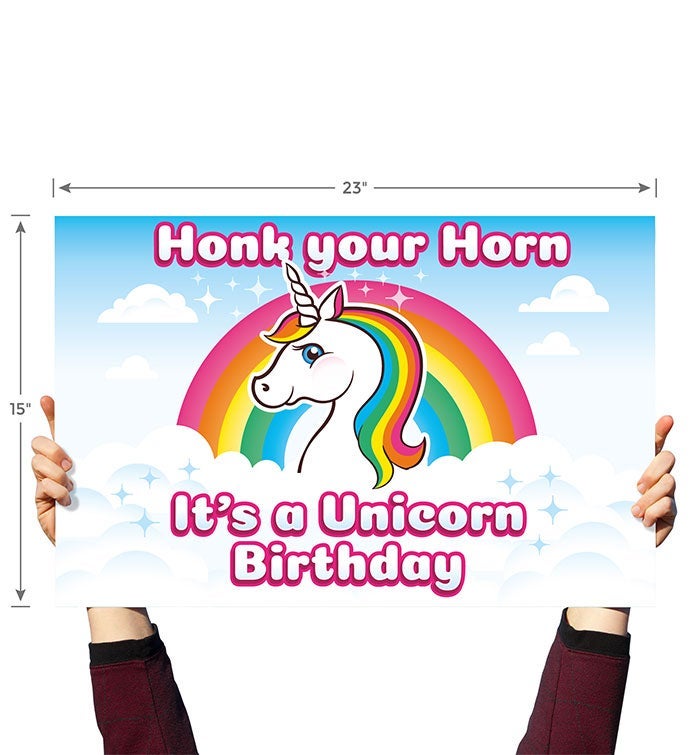 Rainbow Unicorn, Honk You Horn, Yard Sign