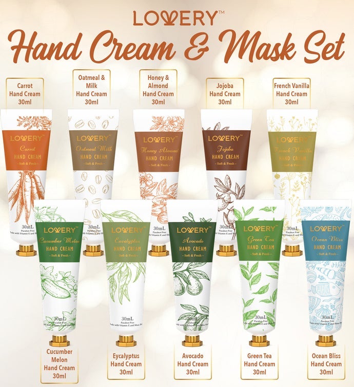 Hand Cream And Hand Mask Gift Set With Shea Butter And Vitamin E