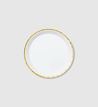 White And Gold Classic Small Plates (10 Per Pack)