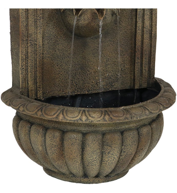 Florence Outdoor Wall Fountain 27" Florentine Stone