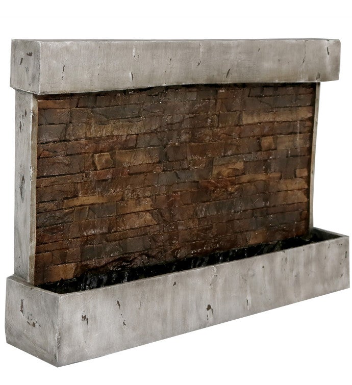 Outdoor Wall Water Fountain 24" Garden Yard Balcony Patio Ancient Waterfall