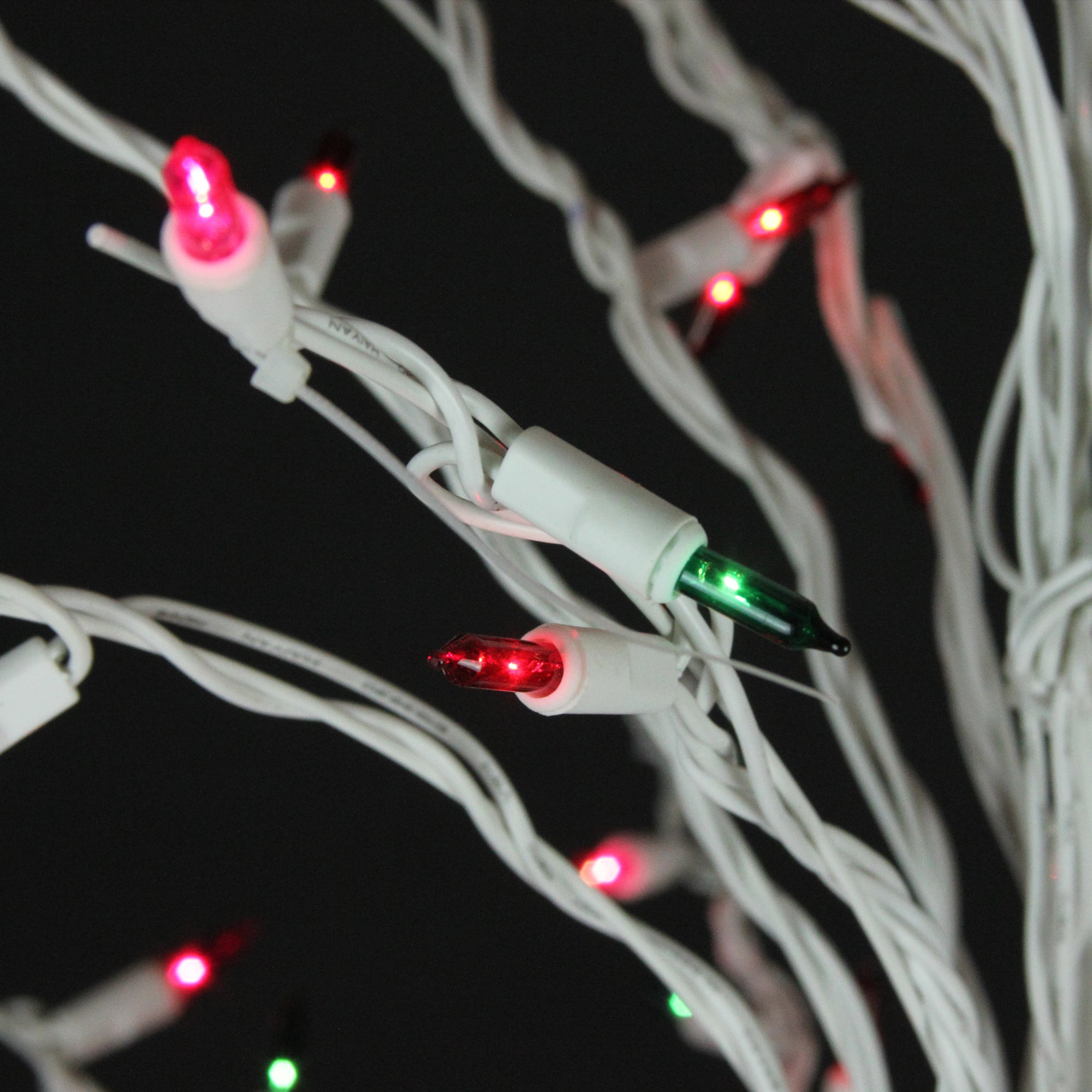 White Lighted Christmas Cascade Twig Tree Outdoor Decoration