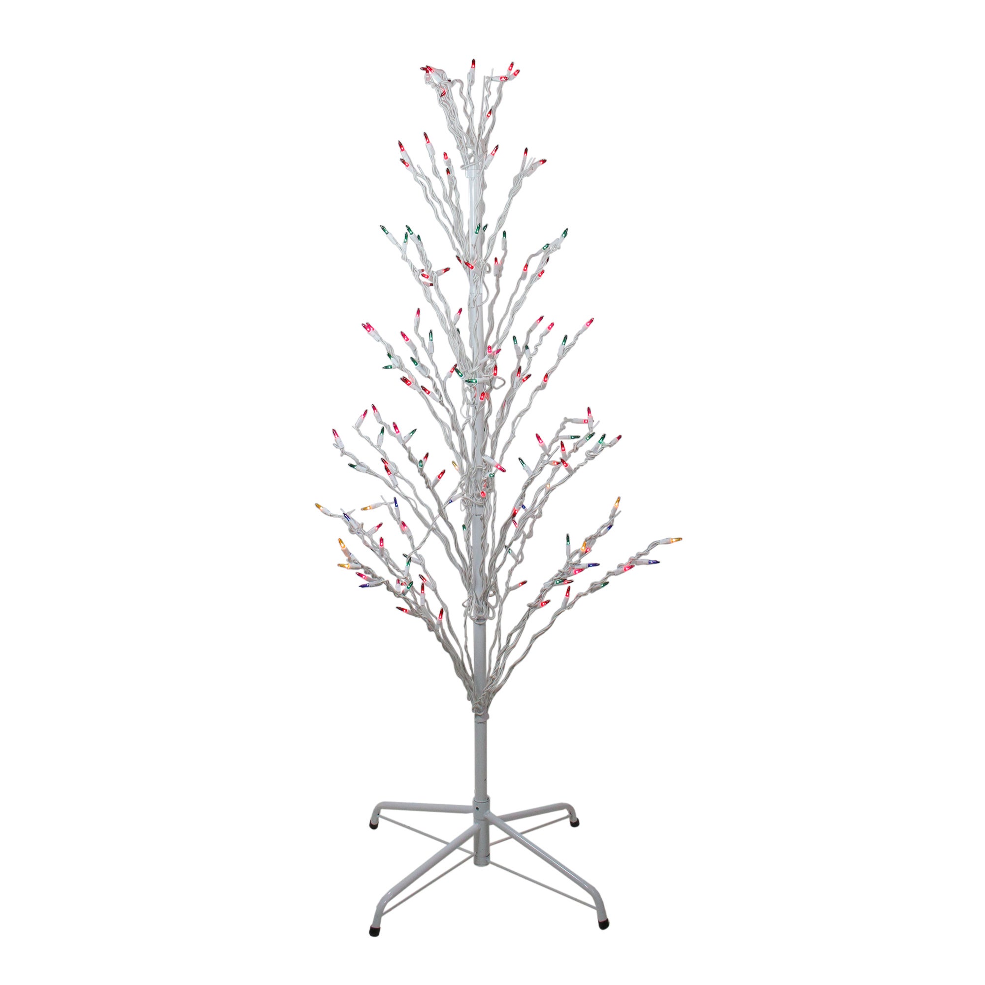 White Lighted Christmas Cascade Twig Tree Outdoor Decoration