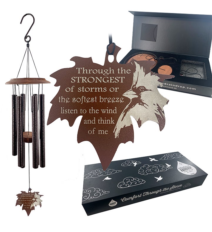 Cardinals Appear When Angels Are Near Sympathy Leaf Wind Chime Gift Set