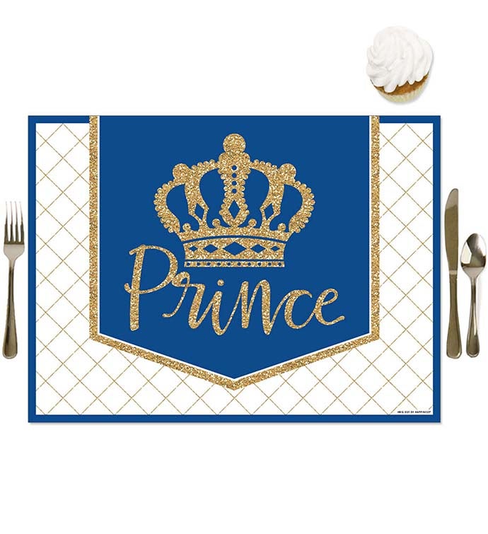 Royal Prince Charming   Party Table Decorations   Birthday Placemats 16 Ct