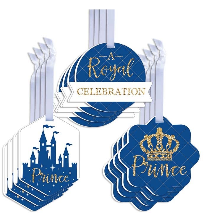 Royal Prince Charming   Hanging Favor Tags   Gift Tag Toppers Set Of 12