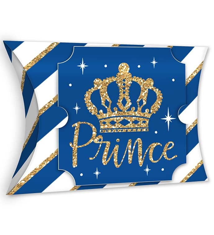 Royal Prince Charming   Favor Gift Boxes Party Large Pillow Boxes Set Of 12