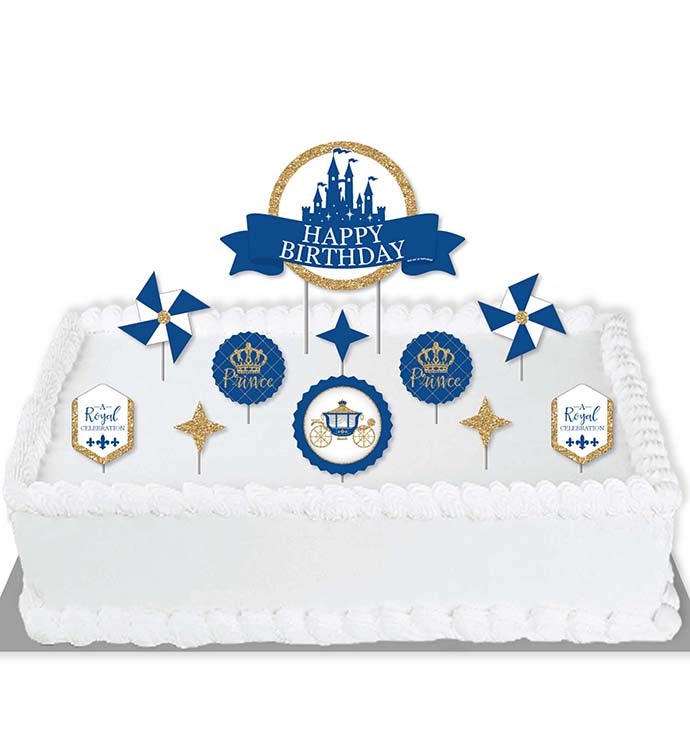 Royal Prince Charming   Birthday Party Decorating Kit Cake Topper Set 11 Pc