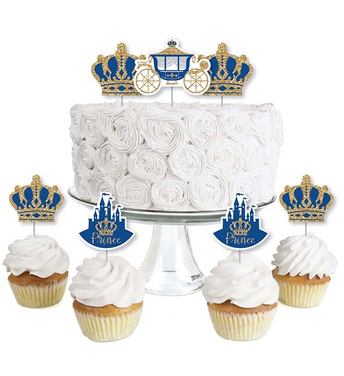 Royal Prince Charming   Dessert Cupcake Toppers   Party Treat Picks 24 Ct