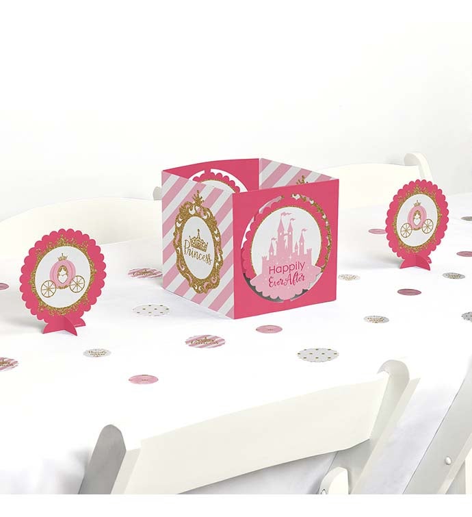 Little Princess Crown Pink & Gold Party Centerpiece & Table Decoration Kit