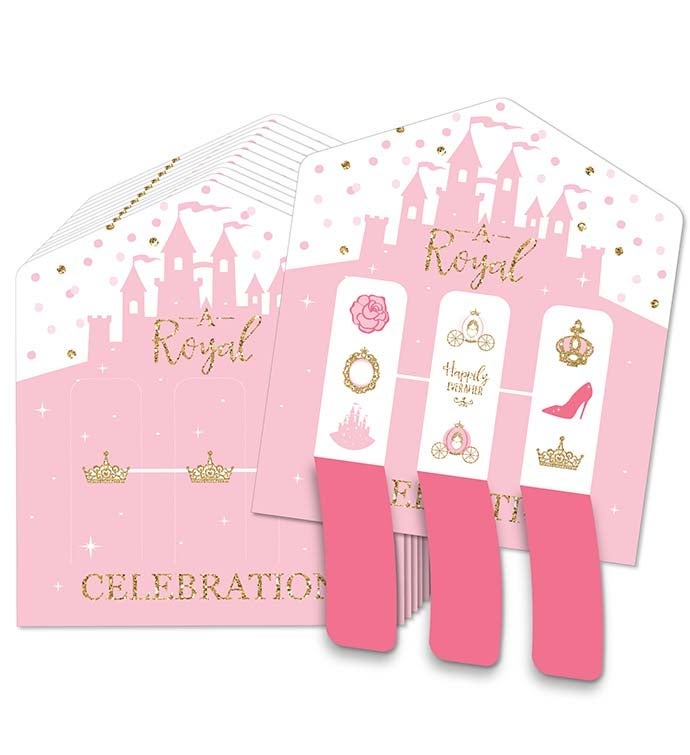Little Princess Crown   Party Game Pickle Cards Pull Tabs 3 In A Row 12 Ct