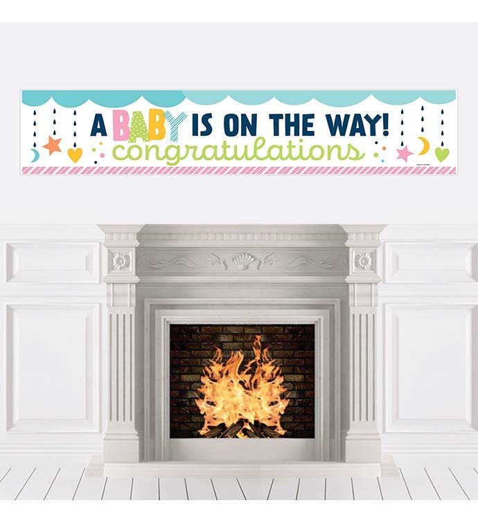 Colorful Baby Shower   Gender Neutral Baby Shower Decorations Party Banner