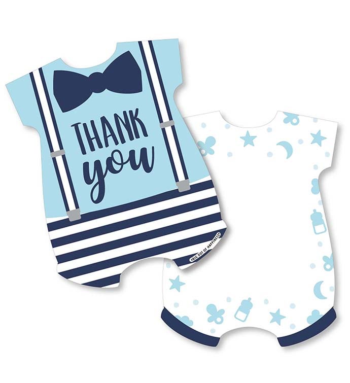 It's A Boy   Blue Baby Shower Shaped Thank You Cards With Envelopes   12 Ct