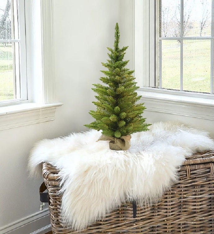 3&#x27; Tabletop Christmas Tree With Burlap Base