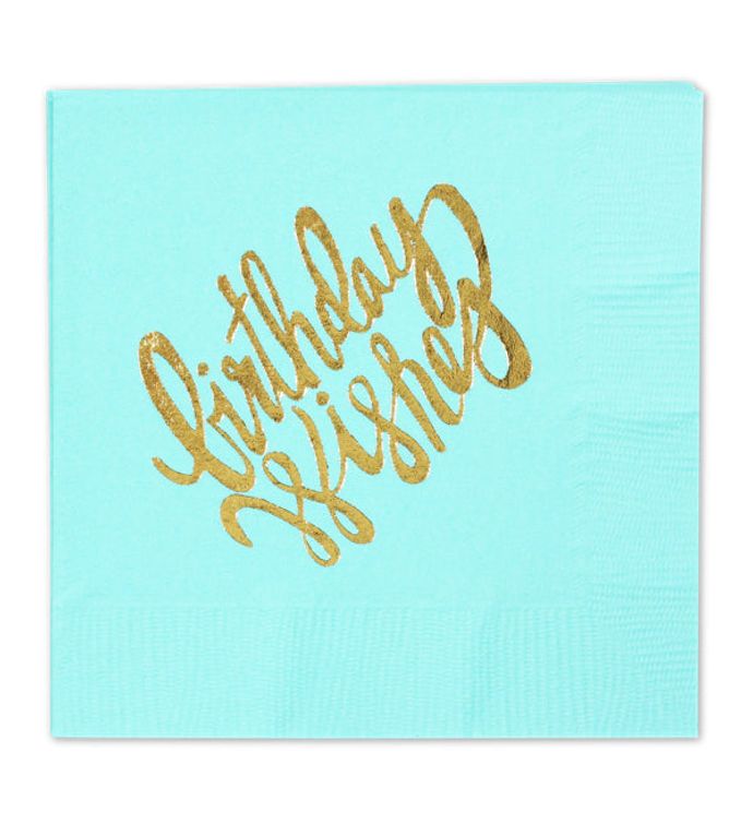 Birthday Wishes Gold Foil Napkins