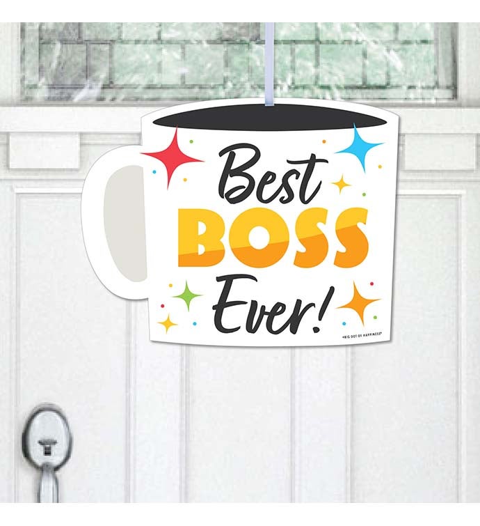 Happy Boss's Day   Hanging Best Boss Ever Outdoor Front Door Decor   1 Pc