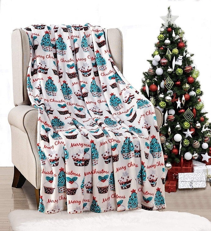 Festive Holiday Throw Blanket