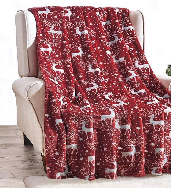 Festive Holiday Throw Blanket